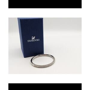Authentic Swarovski Angelic Bangle Bracelet Silver Tone Clear Crystals